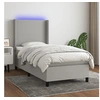 Image de Boxspring met matras en LED stof lichtgrijs 90x190 cm3138117