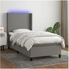 Image de Boxspring met matras en LED stof donkergrijs 90x190 cm3138118