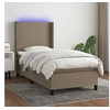 Image de Boxspring met matras en LED stof taupe 90x190 cm3138121