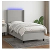 Image de Boxspring met matras en LED stof lichtgrijs 100x200 cm3138133