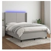 Image de Boxspring met matras en LED stof lichtgrijs 140x190 cm3138149