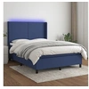 Image de Boxspring met matras en LED stof blauw 140x200 cm3138163