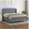 Image de Boxspring met matras en LED stof donkergrijs 160x200 cm3138166
