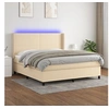 Image de Boxspring met matras en LED stof cràmekleurig 160x200 cm3138170