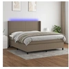 Image de Sommier à Lattes de Lit avec Matelas LED, Lit Rembourré, Lit Double, Lit Adulte de Chambre à Coucher Intérieur, Moderne, Taupe 180x200 cm Tissu
