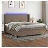 Image de Boxspring met matras en LED stof taupe 200x200 cm3138185