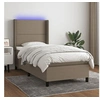 Image de Boxspring met matras en LED stof taupe 90x190 cm3138201
