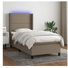Image de Boxspring met matras en LED stof taupe 80x200 cm3138209