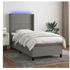 Image de Boxspring met matras en LED stof donkergrijs 100x200 cm3138214