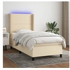 Image de Boxspring met matras en LED stof cràmekleurig 100x200 cm3138218