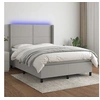 Image de Boxspring met matras en LED stof lichtgrijs 140x190 cm3138229