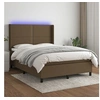 Image de Boxspring met matras en LED stof donkerbruin 140x190 cm3138232