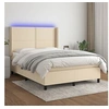 Image de Boxspring met matras en LED stof cràmekleurig 140x190 cm3138234