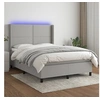 Image de Boxspring met matras en LED stof lichtgrijs 140x200 cm3138237