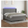 Image de Boxspring met matras en LED stof donkergrijs 180x200 cm3138254