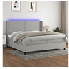 Image de Boxspring met matras en LED stof lichtgrijs 200x200 cm3138261