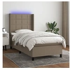 Image de Boxspring met matras en LED stof taupe 80x200 cm3138273