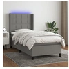 Image de Boxspring met matras en LED stof donkergrijs 100x200 cm3138294
