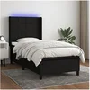 Image de Boxspring met matras en LED stof zwart 100x200 cm3138295