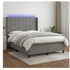Image de Boxspring met matras en LED stof donkergrijs 140x190 cm3138310
