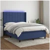 Image de Boxspring met matras en LED stof blauw 140x190 cm3138315