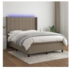 Image de Boxspring met matras en LED stof taupe 140x200 cm3138321