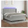 Image de Boxspring met matras en LED stof lichtgrijs 160x200 cm3138325