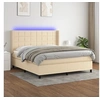 Image de Boxspring met matras en LED stof cràmekleurig 160x200 cm3138330