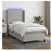 Image de Boxspring met matras en LED stof lichtgrijs 80x200 cm3138349