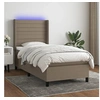 Image de Boxspring met matras en LED stof taupe 80x200 cm3138353