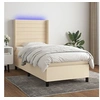 Image de Boxspring met matras en LED stof cràmekleurig 80x200 cm3138354