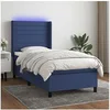 Image de Boxspring met matras en LED stof blauw 80x200 cm3138355