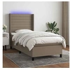 Image de Boxspring met matras en LED stof taupe 90x190 cm3138361