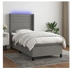 Image de Boxspring met matras en LED stof donkergrijs 90x200 cm3138366