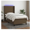 Image de Boxspring met matras en LED stof donkerbruin 100x200 cm3138376