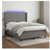 Image de Boxspring met matras en LED stof donkergrijs 140x200 cm3138398