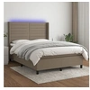 Image de Boxspring met matras en LED stof taupe 140x200 cm3138401