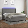 Image de Boxspring met matras en LED stof donkergrijs 160x200 cm3138406