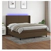 Image de Sommier à Lattes de Lit avec Matelas et LED, Lit Rembourré, Lit Double, Lit Adulte de Chambre à Coucher Intérieur, Moderne, Marron Foncé 180x200cm