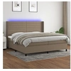 Image de Boxspring met matras en LED stof taupe 200x200 cm3138425