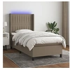 Image de Boxspring met matras en LED stof taupe 80x200 cm3138433