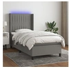 Image de Boxspring met matras en LED stof donkergrijs 90x190 cm3138438