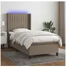 Image de Boxspring met matras en LED stof taupe 90x190 cm3138441