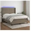 Image de Boxspring met matras en LED stof taupe 140x190 cm3138473