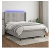 Image de Boxspring met matras en LED stof lichtgrijs 140x200 cm3138477