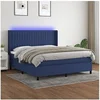 Image de Boxspring met matras en LED stof blauw 160x200 cm3138491