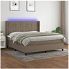 Image de Boxspring met matras en LED stof taupe 180x200 cm3138497