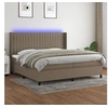 Image de Boxspring met matras en LED stof taupe 200x200 cm3138505