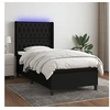 Image de Boxspring met matras en LED stof zwart 80x200 cm3138511