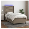 Image de Boxspring met matras en LED stof taupe 80x200 cm3138513